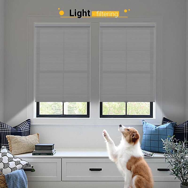 SBARTAR Honeycomb Cellular Shades Cordless Light Filtering for Windows Inside & Outside Mount, 28" W x 38" H, White(Light Filtering) - Image 4